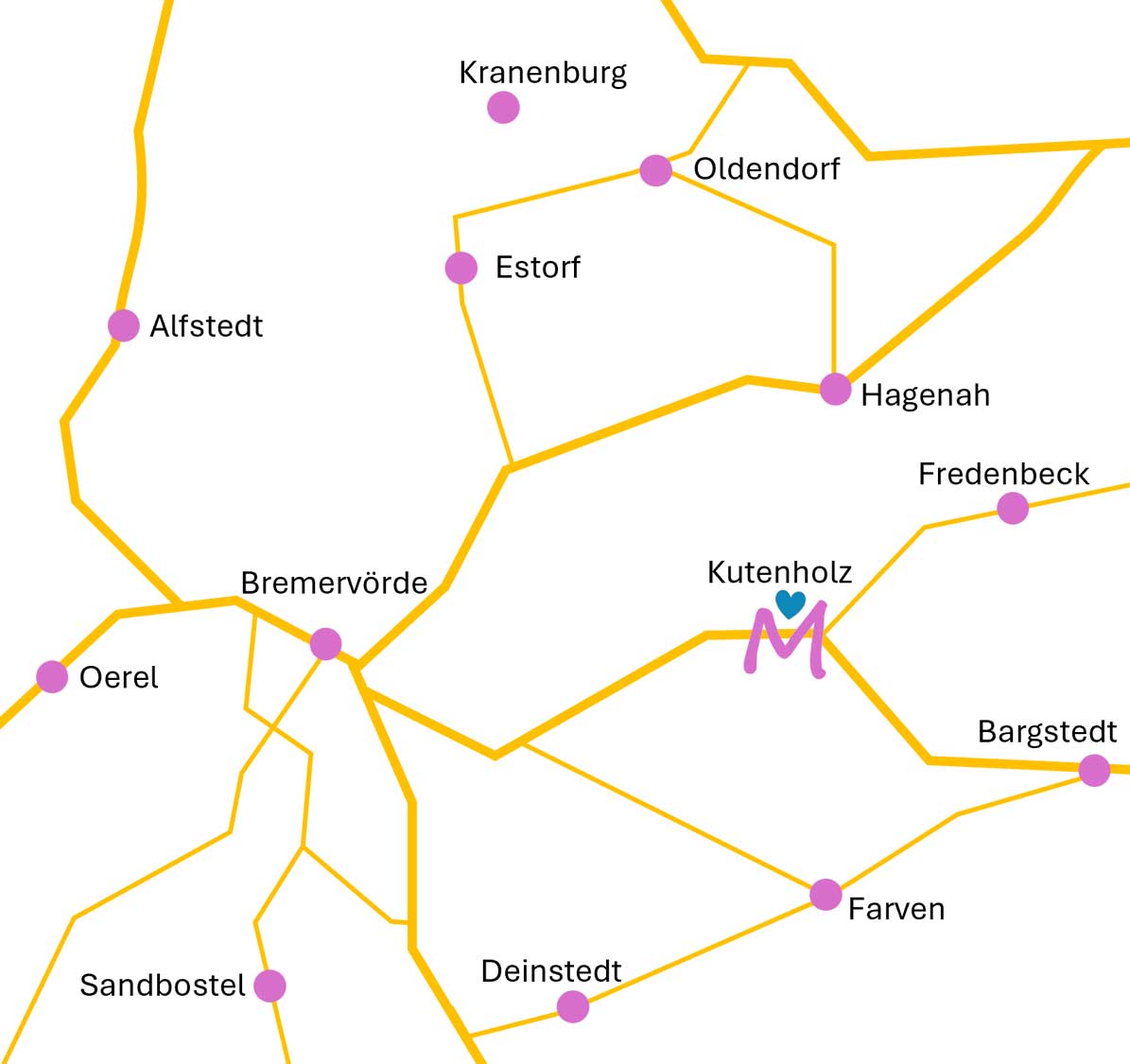 Karte (Übersicht) - Seniorenassistenz und Alltagshilfe ffür die Region Bremervörde, Landkreis Stade, Landkreis Rotenburg (Wümme)